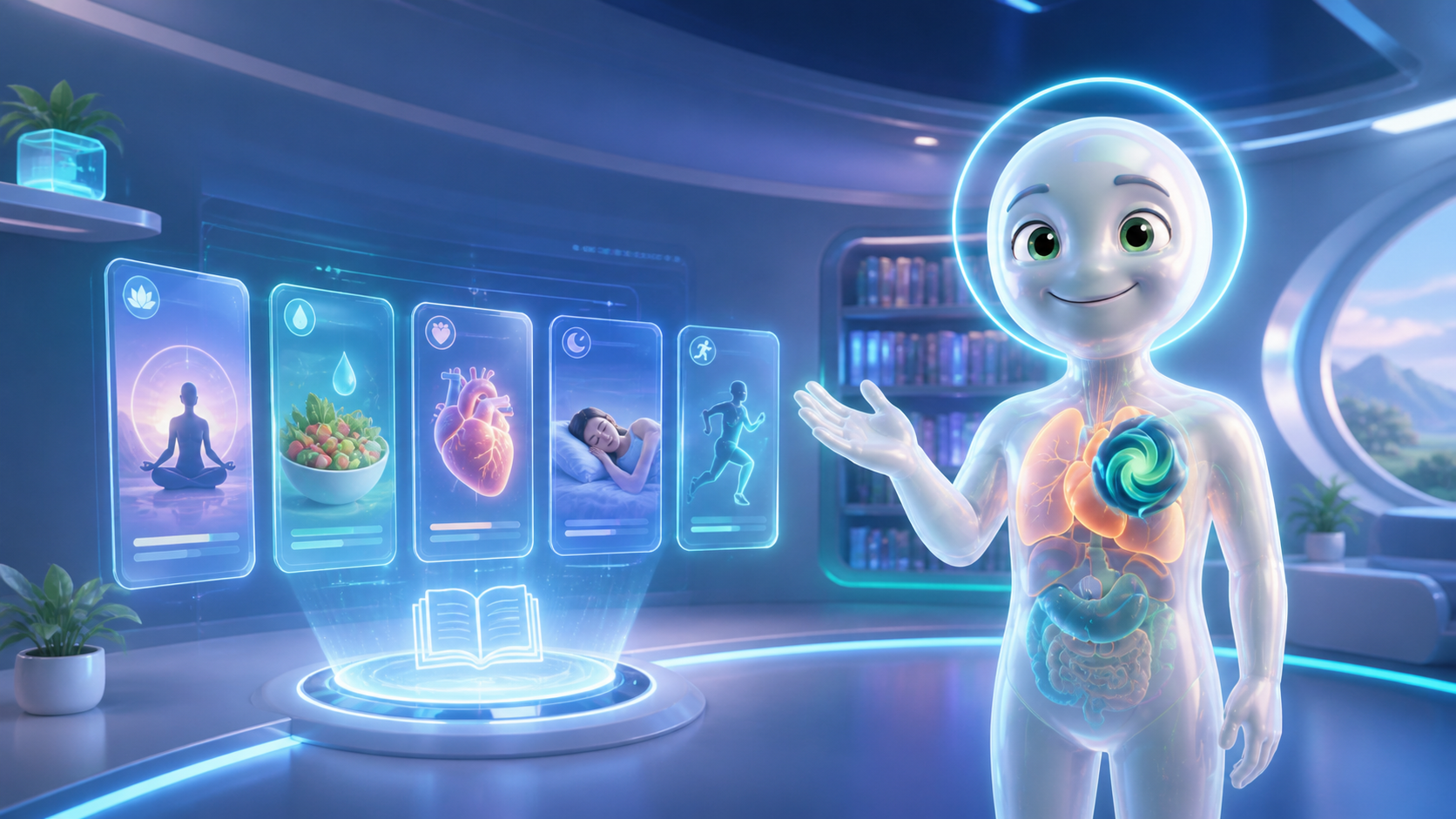 Buddy curating a digital wellness guide library