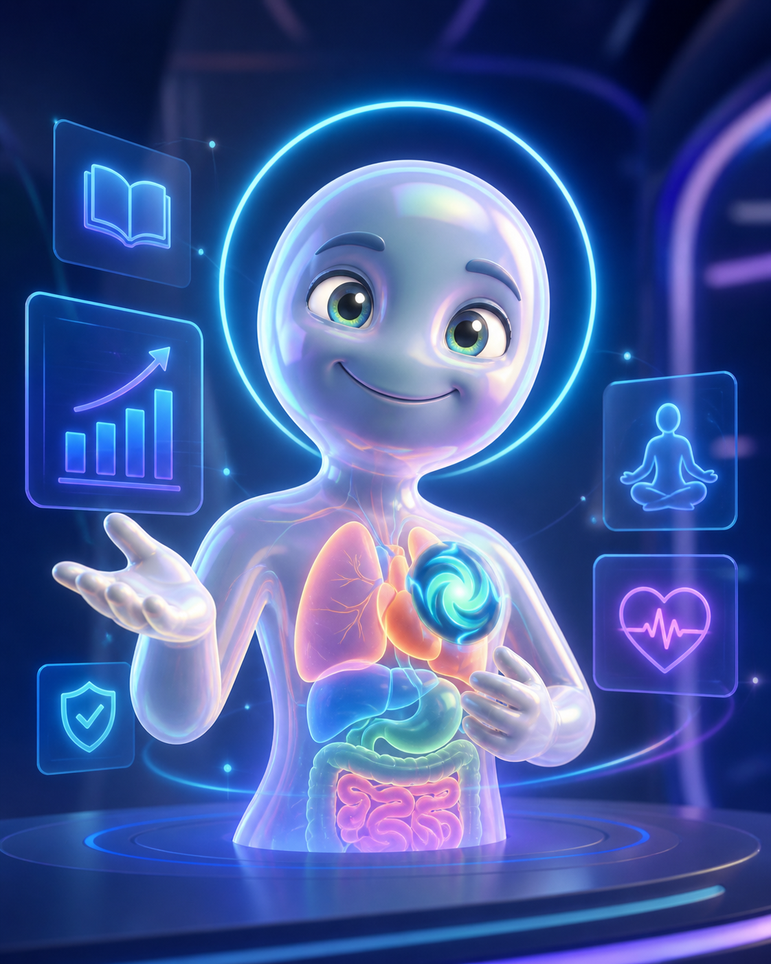 Buddy presenting a wellness guide